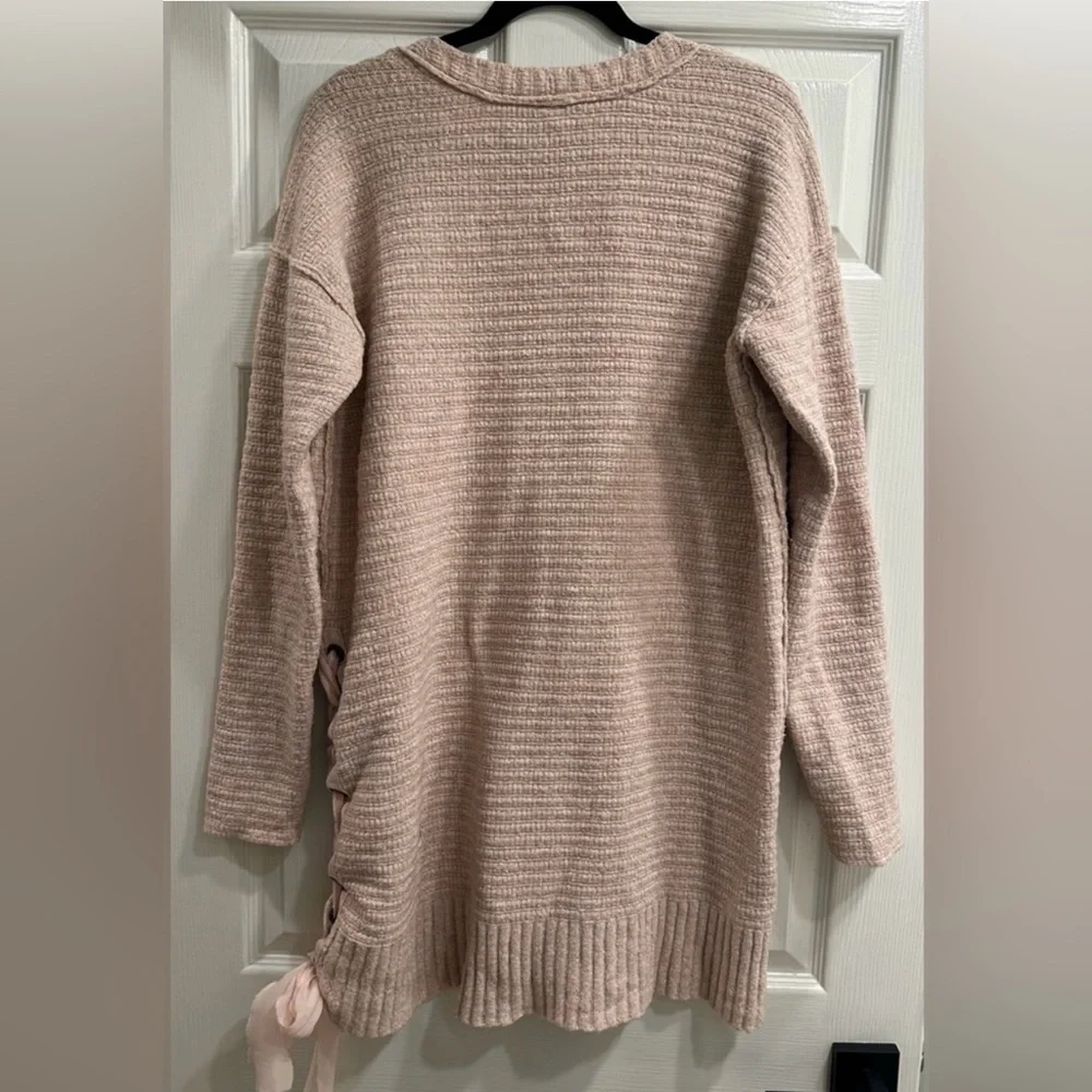Free People Lace Up Oversized Sweater or Tunic Dress